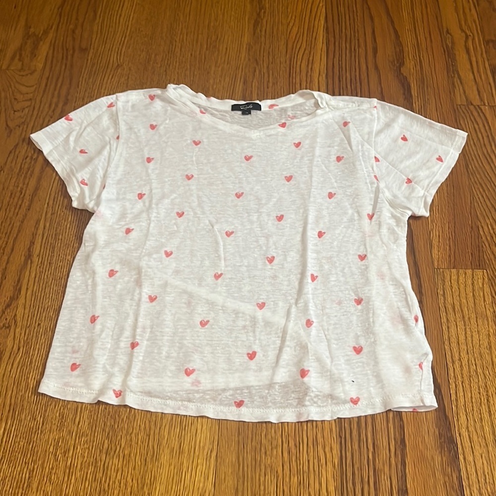 Rails Girl’s White Heart Tee Size 12
